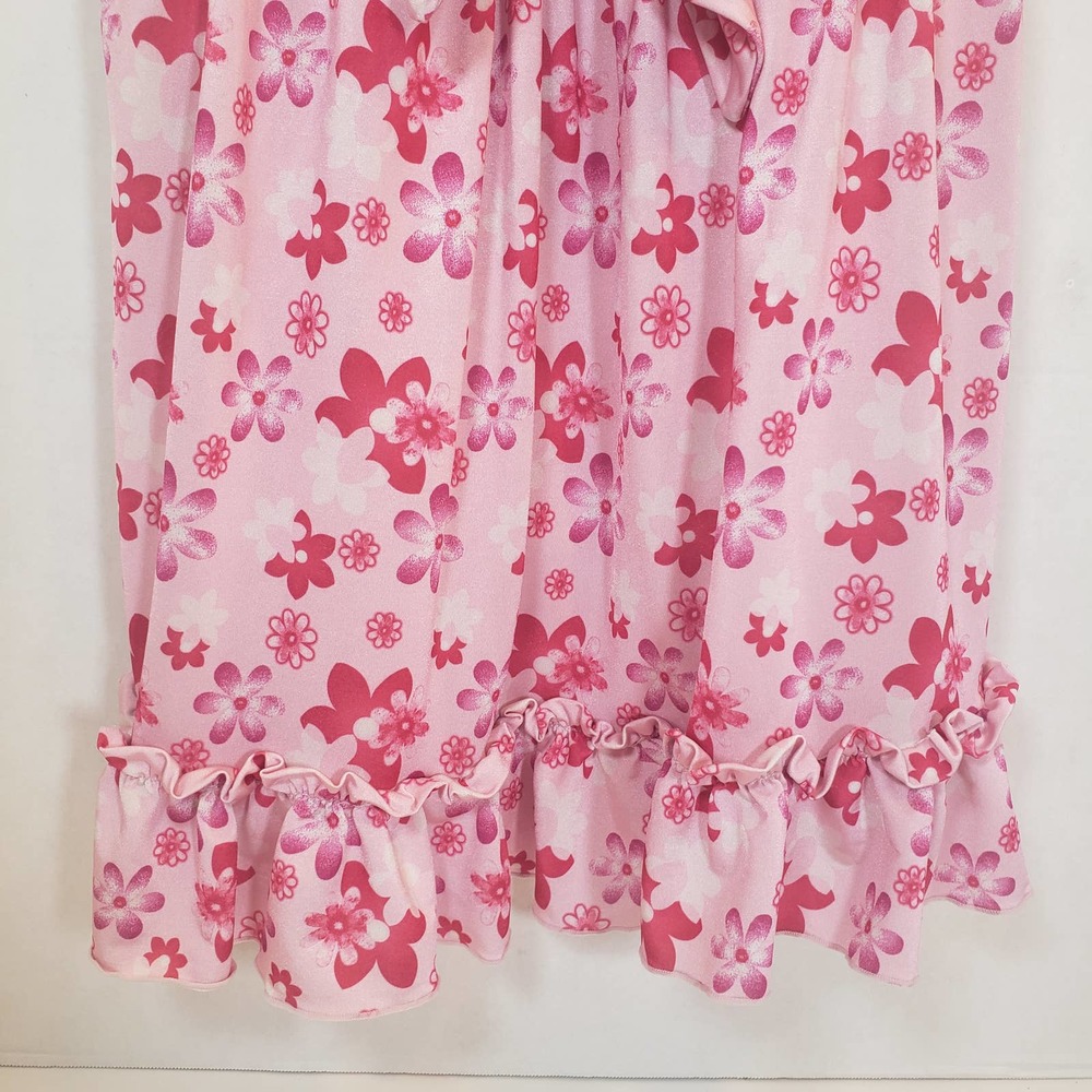 Victoria's Secret Pink Floral Baby Doll Sz L Bra Lace Y2K Fembot Ruffle 60s - Picture 3 of 9